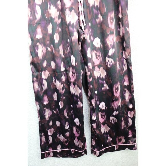 Jason Wu Short Sleeve Button-Up Satin Pajama Set-Medium-Drawstring-Pockets - Picture 3 of 16